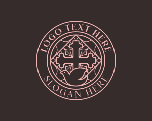 Funeral - Bird Cross Christian logo design