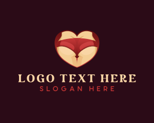 Adult Content - Sexy Lingerie Heart logo design