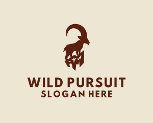 Hunt - Wild Mountain Goat logo design