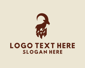 Horns - Wild Mountain Goat logo design