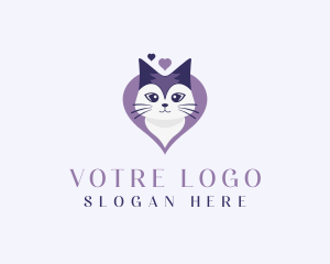 Heart Cat Pet Shop Logo