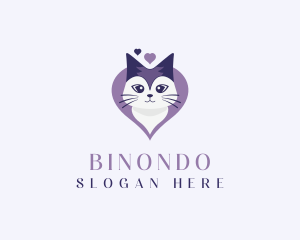 Siamese - Heart Cat Pet Shop logo design