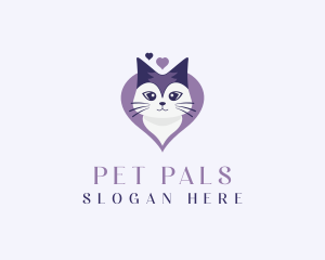 Heart Cat Pet Shop logo design