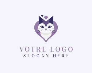 Heart Cat Pet Shop logo design