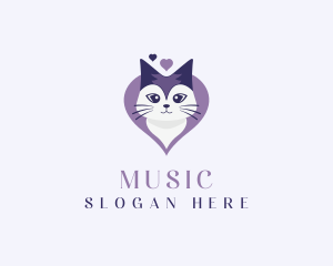 Heart Cat Pet Shop logo design