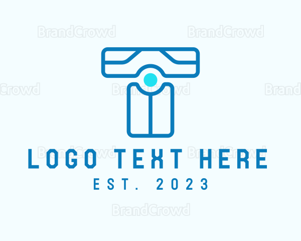 Modern Blue Letter T Logo