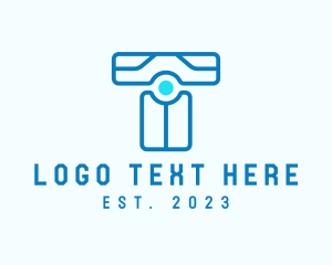 Cyber Security - Modern Blue Letter T logo design