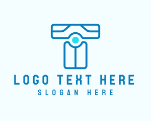Modern Blue Letter T Logo