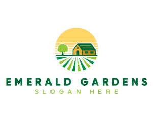 Grass Field Landscaping logo design