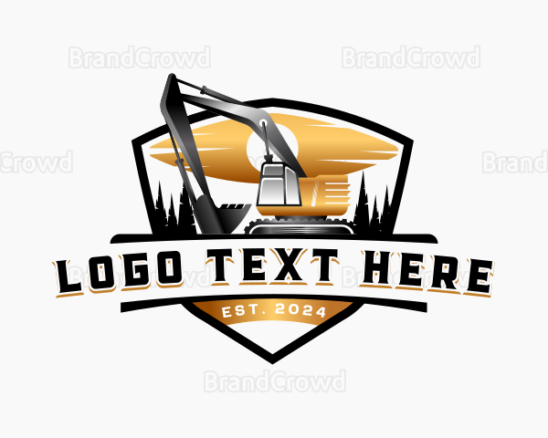 Excavator Construction Demolition Logo