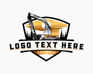 Excavator Construction Demolition Logo