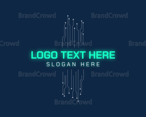 Technology Neon Circuit Logo