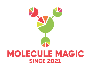 Molecule - Molecule Pie Chart logo design