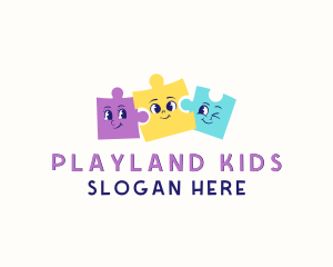 Toy Puzzle Cartoon logo design