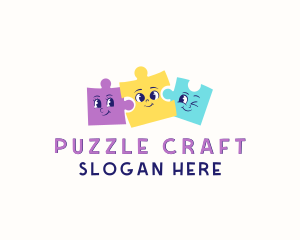 Toy Puzzle Cartoon logo design