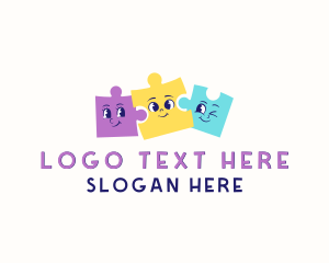 Kids - Toy Puzzle Cartoon logo design
