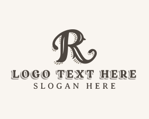Elegant Stylish Business Letter R logo design