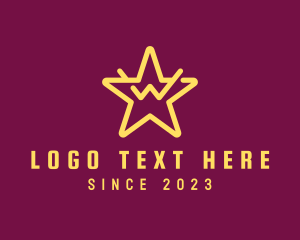 Yellow Star Letter W  logo design