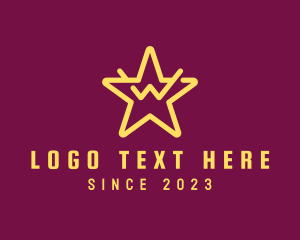 Game - Yellow Star Letter W logo design