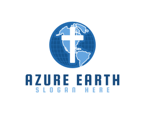 Blue Globe Cross  logo design