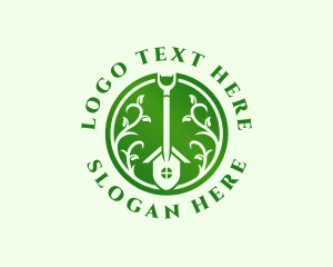 Eco - Gardening Shovel House logo design