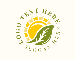 Sustainable - Sunrise Leaf Sustainability logo design