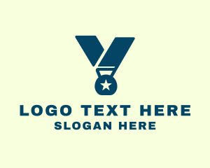 Insurance - Medal Letter V logo design