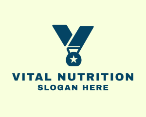 Medal Letter V logo design