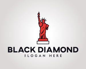 Red Statue of Liberty logo design