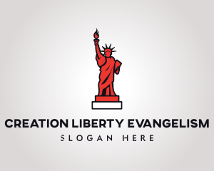 Red Statue of Liberty logo design