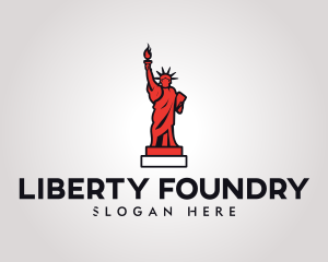 Red Statue of Liberty logo design