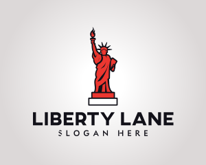 Red Statue of Liberty logo design