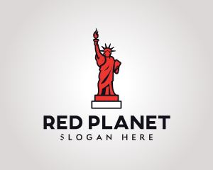 Red Statue of Liberty logo design