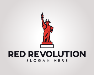 Red Statue of Liberty logo design