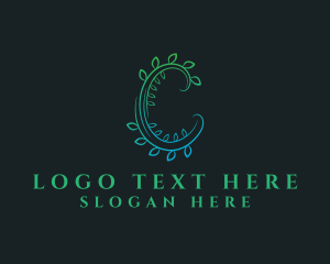 Healing - Vine Leaf Letter C logo design