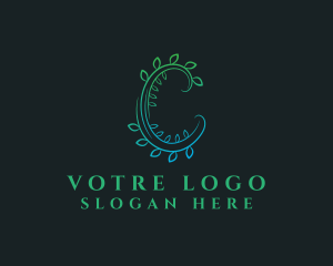 Vine Leaf Letter C Logo