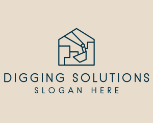 Construction House Excavation logo design