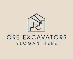 Construction House Excavation logo design