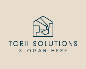 Construction House Excavation logo design