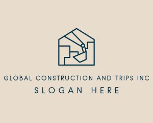 Construction House Excavation logo design