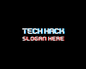 Tech Glitch Wordmark logo design