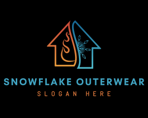 Flame Snowflake Home logo design