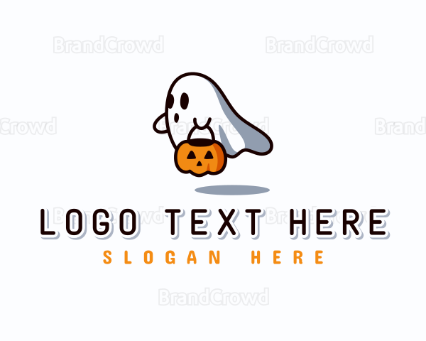 Ghost Halloween Pumpkin Logo