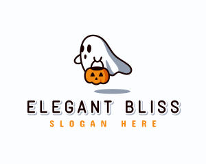 Ghost Halloween Pumpkin Logo