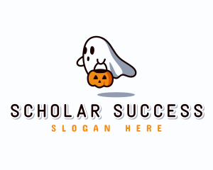 Ghost Halloween Pumpkin Logo