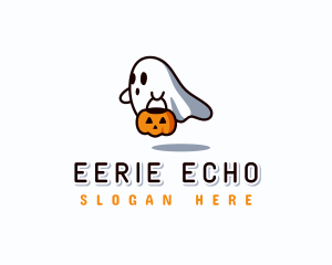 Ghost Halloween Pumpkin logo design