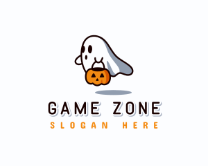 Ghost Halloween Pumpkin logo design