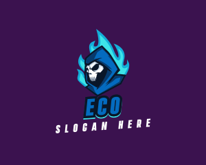 Streaming - Fire Hooded Skeleton logo design