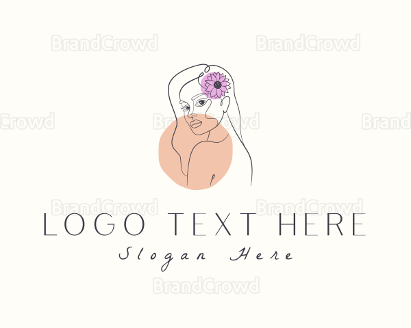 Floral Woman Aesthetic Beauty Logo