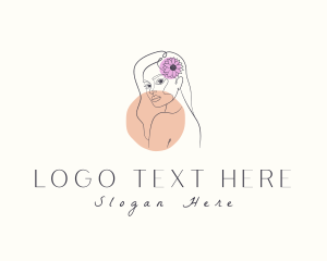 Girl - Floral Woman Aesthetic Beauty logo design